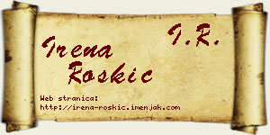 Irena Roškić vizit kartica